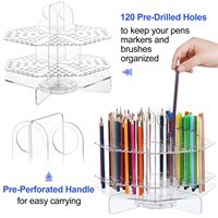 120 fente acrylique porte-stylo stylo présentoir marqueur organisateur clair porte-crayon acrylique organisateur de bureau le diamètre du trou