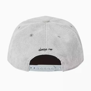 หมวกเบสบอลผ้าลูกฟูกสีเทาวินเทจหมวกแก็ปผ้าลูกฟูกปักโลโก้ตามสั่งพร้อมเชือก5แผงหมวกผ้าลูกฟูกแบบไม่มีโครงสร้าง - Product Image 6