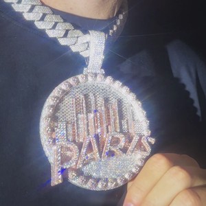 Colgante de diamante VVS, Letra de nombre personalizada, oro blanco de 18 quilates, estilo Hip Hop, colgantes y dijes finos para hombres y mujeres - Product Image 3