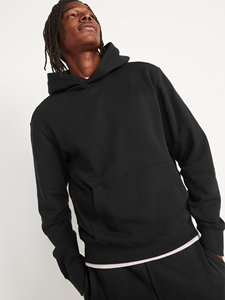 <b>Men's</b> <b>Navy</b> Blue Hooded Sweatshirt Regular Fit Cotton <b>Fleece</b> Casual Pullover with Front Pocket Autumn Wear - Product Image 4