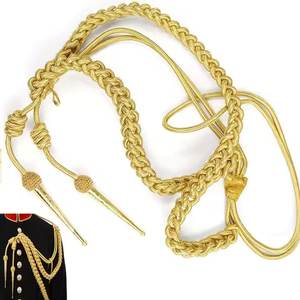 Aiguillette tout fil or cordon haute qualité pleine grandeur fait à la main avec fil d'or torsadé ligne d'air épaule Aiguillette - Product Image 6