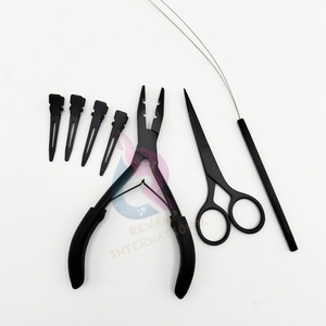 Kit de extensiones de cabello sostenible Microlinks con clips de seccionamiento, tijera, alicates de cierre de bucle, herramientas de extensión de cabello - Product Image 1