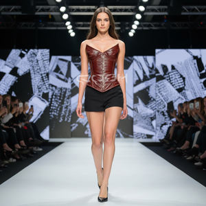 Corset Overbust à Armatures en PVC Motif Peau de Serpent Tendance – Fabricant et Fournisseur en Gros - Product Image 4