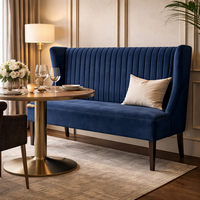 Banc de salle à manger deux places en velours capitonné |   Lux moderne du milieu du siècle |   Pieds en bois capitonnés écologiques |   Personnalisé