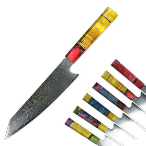 Cuchillo de chef de acero de Damasco de estilo japonés profesional Venta caliente con cuchillo de cocina afilado de madera para chef hecho en Pakistán - Product Image 3