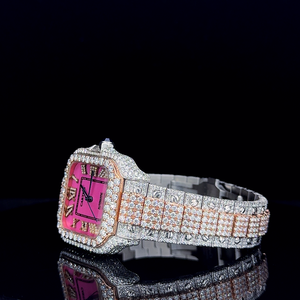 Caja cuadrada de acero inoxidable para hombre de lujo Cuarzo ETA 41mm Esfera analógica Pantalla de números romanos Botón de cierre oculto Reloj - Product Image 3