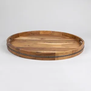 Bandeja para servir de madera de alta calidad Trya New Wodoen, plato para servir de madera de nuevo aspecto, precio al por mayor, plato para servir Laetst - Product Image 3