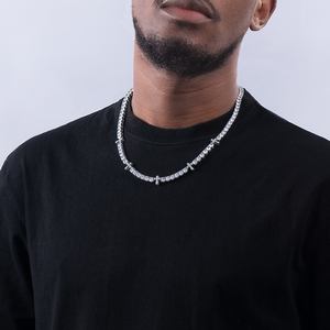 La Cadena de tenis Hip Hop más moderna en plata de ley 925 con diamantes de moissanita chapados en oro, claridad VVS, eleva tu presencia - Product Image 3