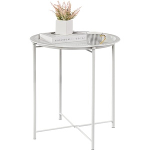 Foldable White Color Coffee Side <b>Table</b> Modern Design for Your Living Room or Lounge Space - Product Image 1