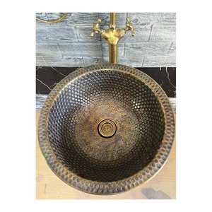 Lavabo de fregadero de un solo cuenco de cobre antiguo más vendido de alta calidad con precio a la venta - Product Image 1