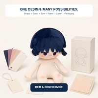 Adorable poupée en peluche Chibi 10 cm, personnage personnalisé aux cheveux bleus, jouet pour cadeaux de détail et articles promotionnels