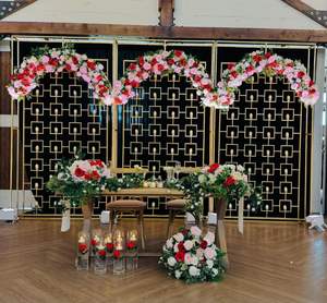 Pared de vela de escenario de boda encantadora y vibrante, paredes de velas de boda modernas para escenario, paredes de velas de escenario de recepción de boda asiática - Product Image 3