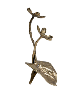 Exclusivo Adorno de Latón con Flores y Hojas, Decoración de Mesa para Sala de Estar, Regalo Antiguo para el Hogar - Product Image 1