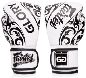 Gants de boxe de style Fairtex X Glory en édition limitée de qualité supérieure 100% cuir d'origine fabriqués par l'industrie de la dernière force - Product Image 1