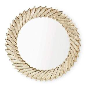 Cadre décoratif en fer et verre fait à la main, décoration d'hôtel, design de feuille, miroir, décor mural, maison, rond - Product Image 5