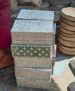 Caja decorativa con incrustaciones de hueso y madera al por mayor, joyero marrón y blanco y resina, Juego de 2, almacenamiento de diseño de lujo, decoración para sala de estar - Product Image 2