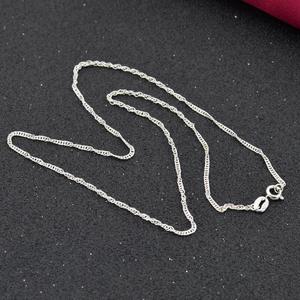 S925 plaqué chaînes collier vague d'eau chaînes en vrac chaînes à maillons plats pour la fabrication de bijoux à bricoler soi-même 41cm - Product Image 3