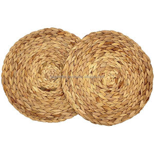 Meilleure vente 2025 Design moderne rond rotin jonc de mer jacinthe d'eau tissé naturel napperons panier en gros - Product Image 1