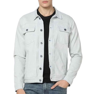 แจ็คเก็ตเดนิมผู้ชายพิมพ์โลโก้ตามสั่ง สำหรับฤดูหนาว คอตั้ง ผ้าแคนวาส ระบายอากาศได้ดี ดีไซน์พรีเมียม คุณภาพเยี่ยม - Product Image 1