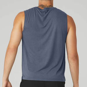 เสื้อกล้ามผู้ชายผ้าถักผสมฝ้ายและไม้ไผ่ ระบายอากาศ แห้งเร็ว สวมใส่สบาย เหมาะสำหรับออกกำลังกาย พิมพ์ลายตามสั่ง - Product Image 3