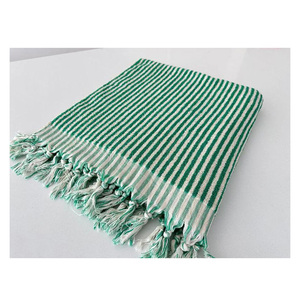Serviette de bain à rayures imprimées à la main turque 100% coton Peshtemal Hammam multi-usages 90x180cm 900gr - Product Image 2