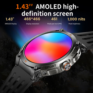 Montre connectée GPS AK17G 1.43 AMOLED 400mAh IP68 étanche avec boussole, tracker de fitness pour le sport et les activités de plein air - Product Image 4