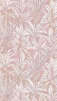 Papier peint mural moderne effet jungle fabriqué en Allemagne, rose, gris, blanc, en vinyle non tissé, insonorisant, idéal pour salon et salle de sport