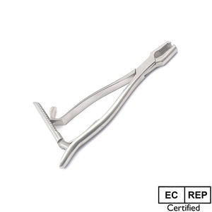 Instrumento médico ortopédico profesional, fórceps de sujeción de hueso de acero inoxidable curvo, precio de fuente Manual - Product Image 3