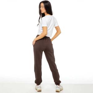 Pantalon de survêtement en coton éponge français imprimé de logo personnalisé pour femmes lavage à l'acide surdimensionné avec pantalon d'hiver au design vintage à l'avant plat - Product Image 6