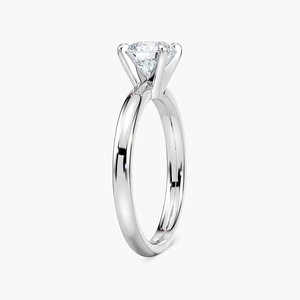 Bague de fiançailles en diamant de laboratoire de 1,00 carat, taille ronde allongée, sertie en solitaire, or massif 14 carats, bague de mariée classique pour femmes - Product Image 4