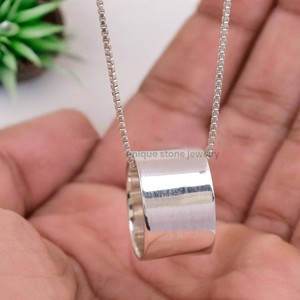 Bague en argent sterling 925 élégante faite à la main pendentif collier de bijoux fins - Product Image 2