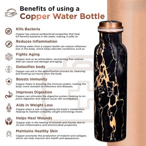 Bouteille en cuivre Meenakari 950 ml Bouteille d'eau en cuivre pur Meenakari Bouteille en cuivre anti-fuite - Product Image 6