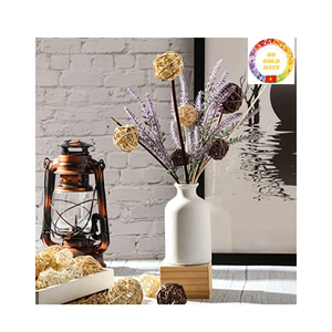 Vente en gros de boules décoratives en osier de rotin faites à la main pour le bricolage, les ornements de mariage et la décoration intérieure rustique - Product Image 1