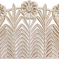 Décoration murale florale sculptée à la main en bois d'art, Tête de lit sculptée en bois d'ingénierie, Meuble de chambre en bois uniquement