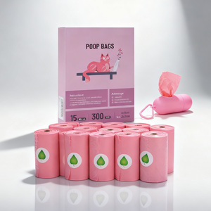 Bolsas Biodegradables para Excremento de Perro, Color Rosa, con Aroma a Lavanda, con Dispensador, Extra Gruesas y Resistentes, Hechas con Almidón de Maíz, para Desechos de Perros - Product Image 1