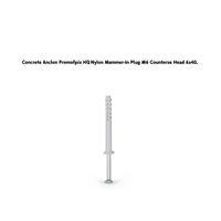 Anclaje de Concreto Promofix HQ, Tornillo de Inserción de Nylon M6 con Cabeza Avellanada 6X40