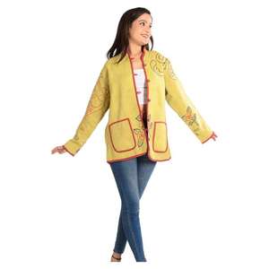 Veste en coton Vintage fabriquée à la main pour femmes imprimé bloc indien Style Boho matelassé longue longueur réversible Design tenue décontracté - Product Image 2