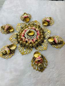 7 pièces acrylique Diya Rangoli ensembles Diwali décoration sol, tapis d'escalier décor à la maison pièce maîtresse Rangoli pendaison de crémaillère, faveur de mariage - Product Image 3