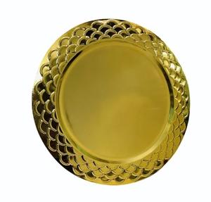 Mesa de comedor de diseño único para decoración de bodas y eventos, placa de cargador de trabajo hecho a mano de Metal de forma redonda de lujo de alta calidad - Product Image 5