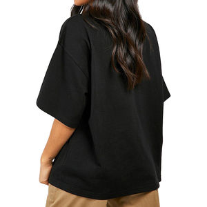 T-shirt à col rond en coton classique pour femme avec manches courtes T-shirt à col rond en jersey d'été - Product Image 3