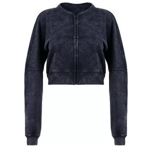 Nouveautés Femmes Ensemble 2 pièces : Veste bomber style survêtement zippée à effet délavé et coupe évasée, et pantalon de jogging coupe droite - Product Image 2
