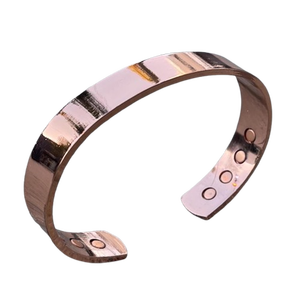 2020 Francia 3mm medio Currular pulsera magnética para hombre cobre puro terapia magnética mano rústica martillo textura pulsera - Product Image 1