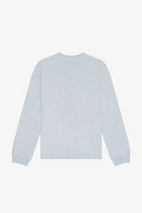 T-shirt unisexe en jersey de coton gris chiné, coupe décontractée, col rond, manches longues, prêt à l'impression, fabrication OEM en gros - Product Image 6