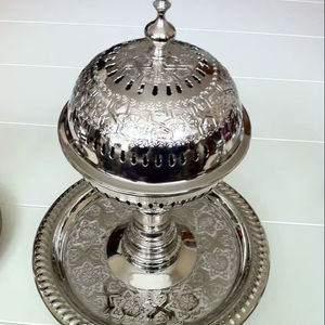 Brûle-encens de style royal finition argentée, élégant pour la maison, le temple, le bureau, les cadeaux, les événements et l'usage décoratif en provenance d'Inde - Product Image 1