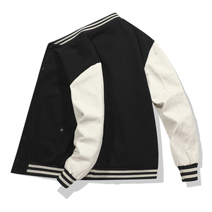 Wholesale 100% Cotton Mens Varsity <b>Jacket</b> <b>Patchwork</b> Stand Collar Baseball Coat CollegeBaseballjacket for men DDP Shipping - Product Image 6