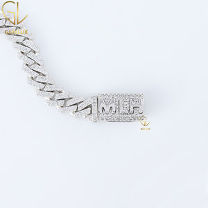 Iced Out 14K oro redondo corte brillante VVS Moissanite diamante estilo HipHop joyería de lujo Miami pulsera de cadena de eslabones cubanos - Product Image 3