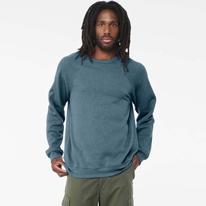 100% coton éponge polaire goutte épaule ras du cou sweat chiné profond sarcelle S - Product Image 4