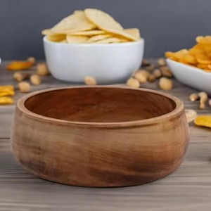 H.M.A Handicrafts Acacia Wood Bowl with Natural <b>Grain</b> Finish Ideal for Salads Fruits Snacks or Rustic Display Use - Product Image 4