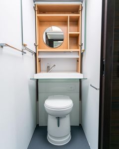 Modern Gray Aluminum Travel Trailer Caravan with Slide Out <b>Kitchen</b> 4 Person Capacity Comfortable RV for <b>Camping</b> - Product Image 5