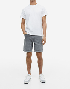 Summer Active Wear Blank Quick Dry longueur genou Distressed Acid Washed Cotton Shorts Hommes Vintage Baggy jeans shorts - Product Image 1